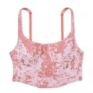 Victoria's Secret Pink Velvety Lightly Lined Corset Top - French Rose S-DD